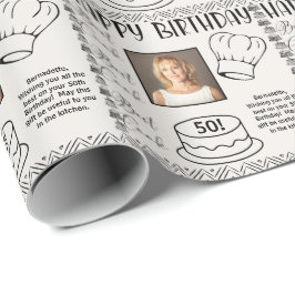 Foto Name Age Text Bester Koch Geburtstag Geschenkpapier