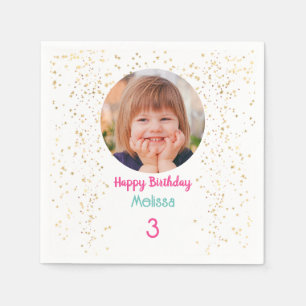 Foto/Name/Alter des Kindes Alles Gute zum Geburtst Serviette