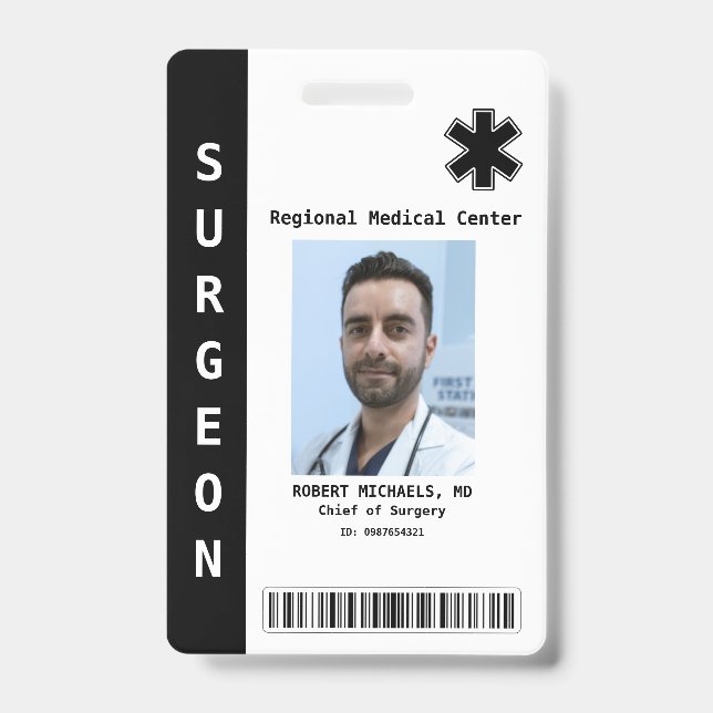 Foto, Name, Bar-Code, Logo-Abzeichen für benutzerd Ausweis (Vorderseite)