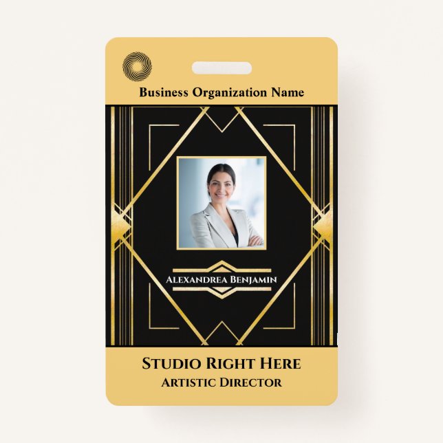 Foto Name Bar Code Logo-ID-Karte Abzeichen Ausweis (Vorderseite)