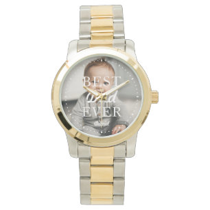 Foto Name Bester Vater je Silver Gold Armbanduhr