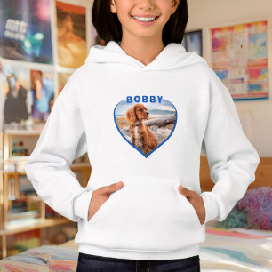 Foto Name Blue Heart Dog Girl Hoodie