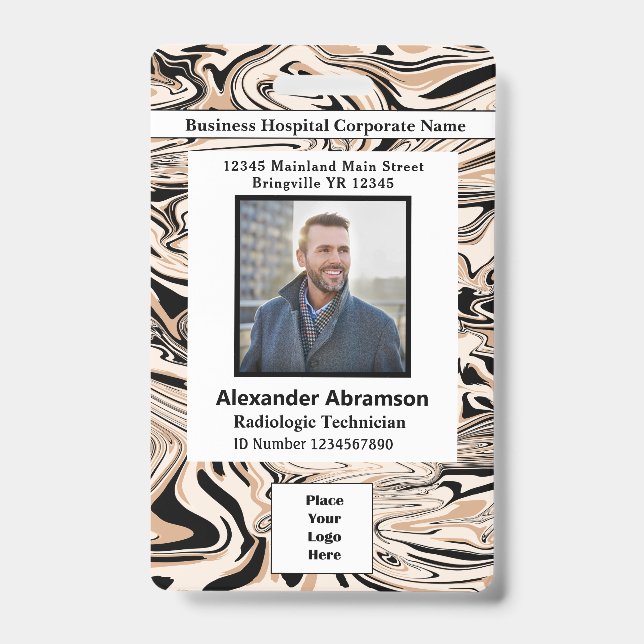 Foto Name Logo Bar Code Benutzerdefiniertes Abzeic Ausweis (Vorderseite)