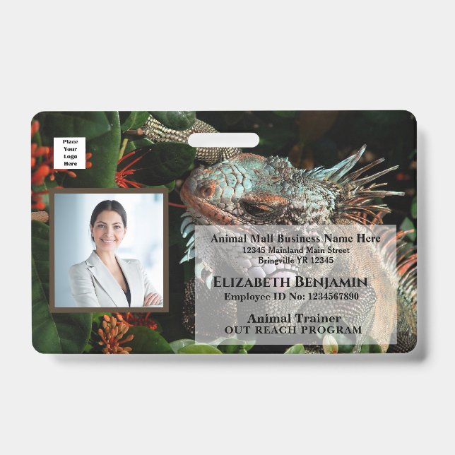 Foto Name Logo Bar Code Business Abzeichen Ausweis (Vorderseite)