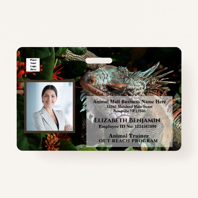 Foto Name Logo Bar Code Business Abzeichen Ausweis (Vorderseite)