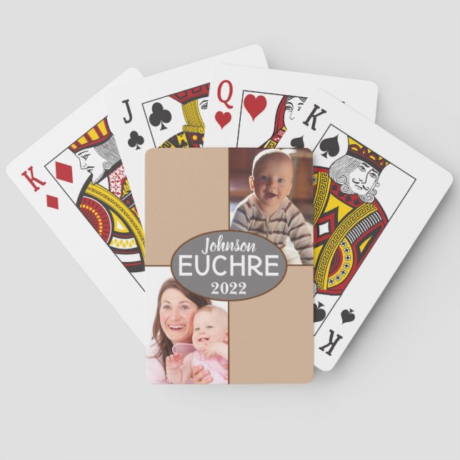 Foto Name Personalisiert EUCHRE & Poker Geschenk   Spielkarten (Rückseite)