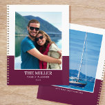 Foto Name Plum Modern Planer<br><div class="desc">Erstellen Sie Ihren eigenen Foto-Jahresplaner! Eine stilvolle Vorlage personalisiert mit zwei Lieblingsfotos, Ihrem Namen, dem Jahr und einer persönlichen Aufnahme oder einem Motto. Kundenspezifische Planer machen wunderbare Geschenke für Familie und Freunde und sind eine gute Möglichkeit, um alle organisierten behalten! Druckfarben: Pflaume, pink-lila und weiß.</div>