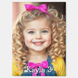 Foto, Name und Alter des personalisierten Kindes Magnet