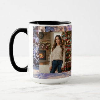 Foto Name Winterlandschaft Wasserfarbe Lila Rosa  Tasse