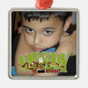 Foto Naughty oder Nice Ornament Aus Metall