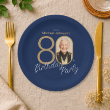 Foto Navy Blau Gold Elegant Benutzerdefinierter 80