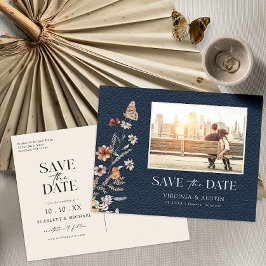 Foto Navy Save the Date Postkarte
