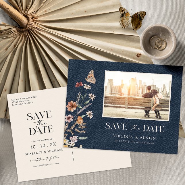 Foto Navy Save-The-Date-Postkarte Postkarte (Von Creator hochgeladen)