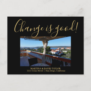 Foto Neue Heimatadresse Ankündigung Postkarte