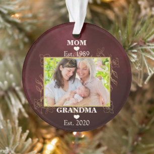 Foto New Oma Personalisiert Est. Weihnachtsfest Ornament