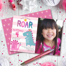 Foto Niedlich Dinosaur Stomp Chomp Roar Girl Gebur