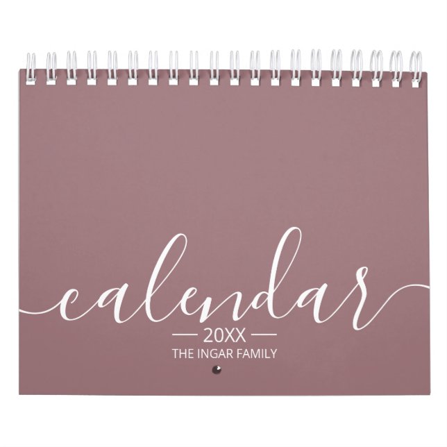 Foto Niedlicher Script Moderner Minimalistischer Kalender (Titelbild)