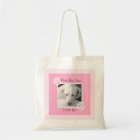 Foto Niedlicher weißer Hund Monogramm rosafarbene 