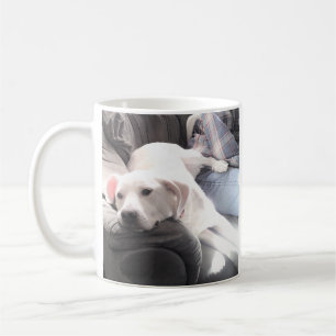 Foto Niedlicher weißer Hunde, die mit Vater ausgeh Kaffeetasse