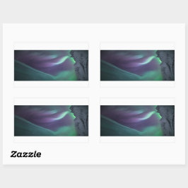 Foto Nordlichtlandschaft Rechteckiger Aufkleber