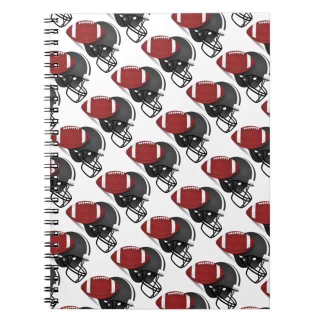 Foto Notebook/Fußball und Helm Notizblock (Vorderseite)