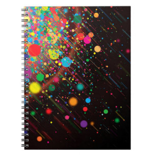 Foto-Notebook/mehrfarbige Spheres und Linien Notizblock