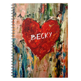 Foto-Notebook mit bemalten Heart Art Spiral Notizblock