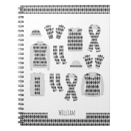 Foto-Notebook mit grauer Raute Notizblock