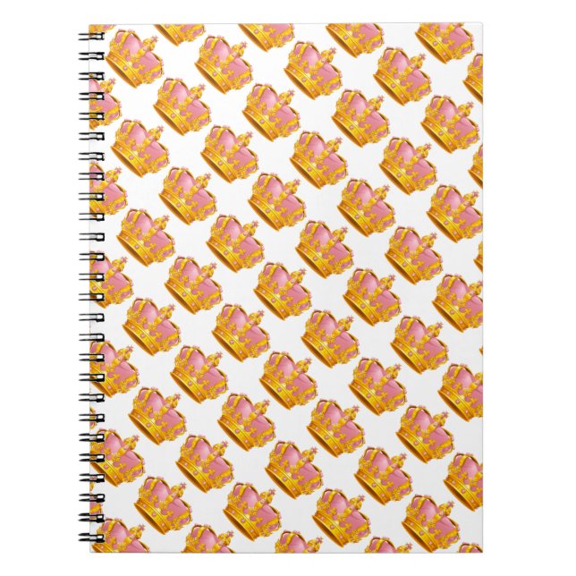 Foto Notebook/Rosa und Goldkronen Notizblock (Vorderseite)