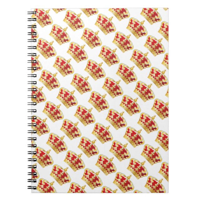 Foto Notebook/Rot und Goldkronen Notizblock (Vorderseite)