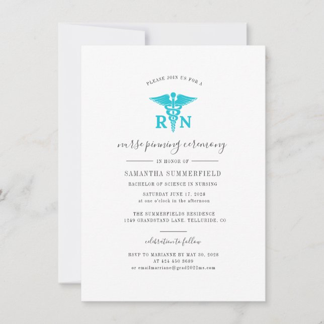 Foto Nurse Abschluss Pinning Zeremonie Einladung (Vorderseite)