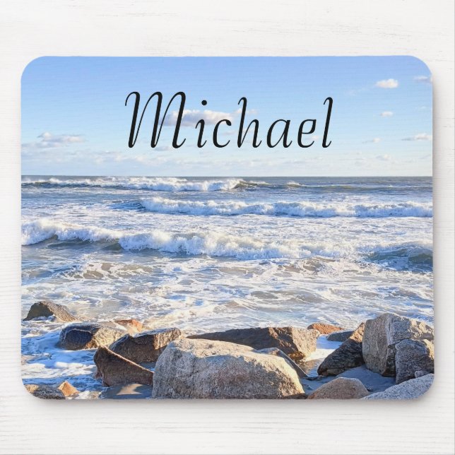 Foto Ocean Shore Individuelle Name Mousepad (Vorne)