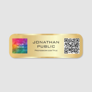 Foto oder Firmenlogo für benutzerdefinierten QR-Co Namensschild