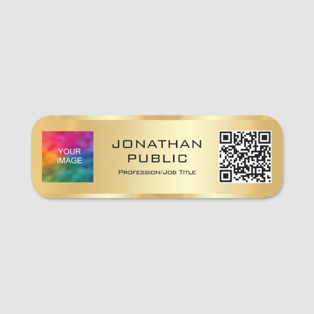 Foto oder Firmenlogo für benutzerdefinierten QR-Co Namensschild (Vorderseite)