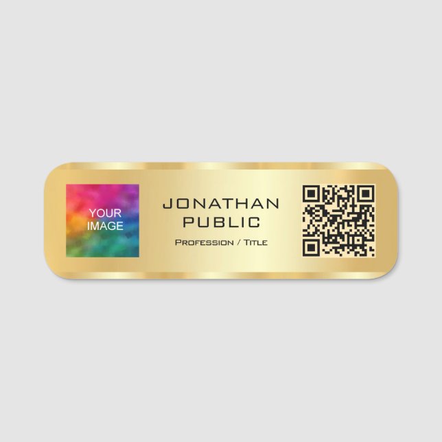 Foto oder Firmenlogo hier benutzerdefinierten QR-C Namensschild (Vorderseite)
