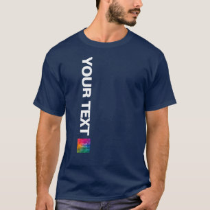 Foto oder Logo hier Hinzufügen Text Mens Navy Blue T-Shirt