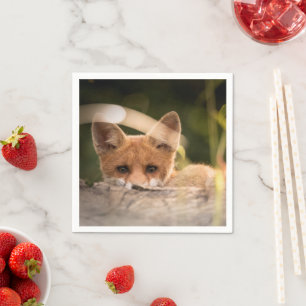 Foto of a Cute Little Orange Fox Serviette