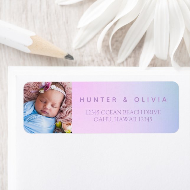 Foto Ombre Lila Address Label (Insitu)