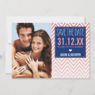 FOTO ombre Zickzack Korallenblau Einladung