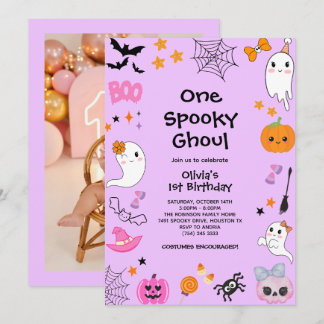 Foto One Spooky Ghoul Halloween 1. Geburtstag Einladung