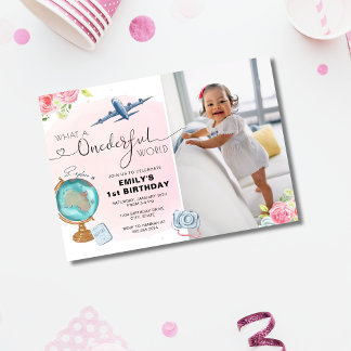 Foto ONEderful World Girl Einladung zum 1. Geburts