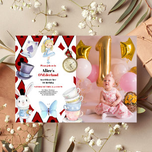 Foto Onederland Alice im Wunderland 1. Geburtstag Einladung