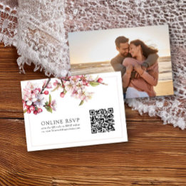 Foto Online-UAWG QR-Code Cherry Blossom Hochzeit RSVP Karte