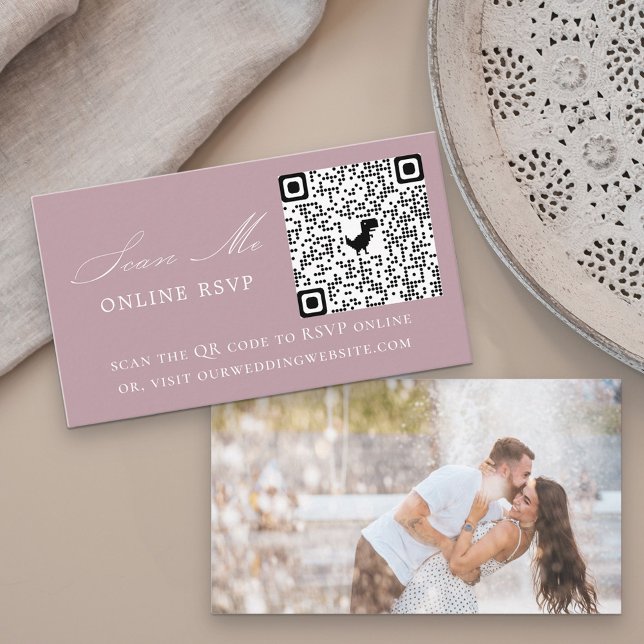 Foto Online UAWG QR Code Dusty Rose Hochzeit Begleitkarte (Von Creator hochgeladen)