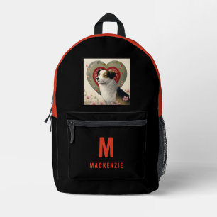 Foto Orange Monogramm Personalisiert Bedruckter Rucksack