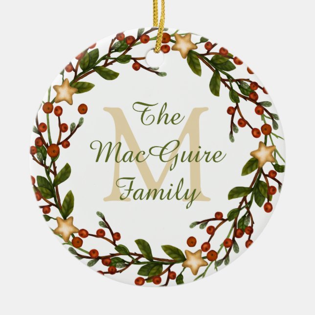 Foto Ornament Weihnachtsfeier Monogram (Vorne)