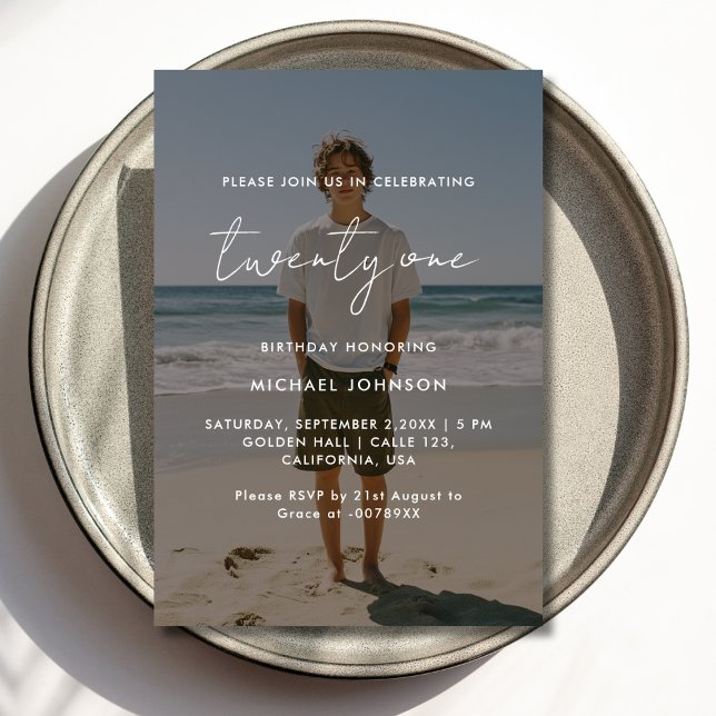 Foto Overlay Einladungs-Card zum 21. Geburtstag ​ Einladung (Von Creator hochgeladen)