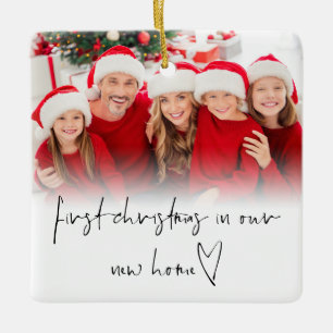 Foto Overlay Erste Weihnachtsfeier Neuer Zuhause N Keramikornament