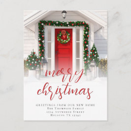 Foto Overlay Frohe Weihnachtsschrift Neue Zuhause Feiertagspostkarte