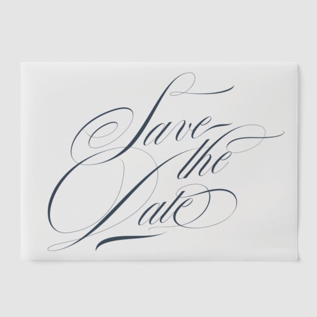 Foto-Overlay für Navy Blue Calligraphy Save the Da (Vorderseite)